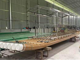 喜有沃201不銹鋼管用做景區竹筏船棚架案例介紹